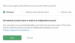 Invite an existing Databox user to login/join another Databox account